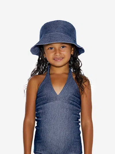 Shop Ay By Ayla Girldenim Look Bucket Hat In Blue