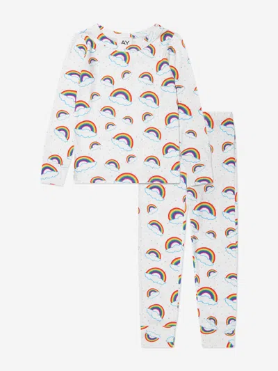 Ay By Ayla Girls Rainbow Pyjamas Set In Multicoloured