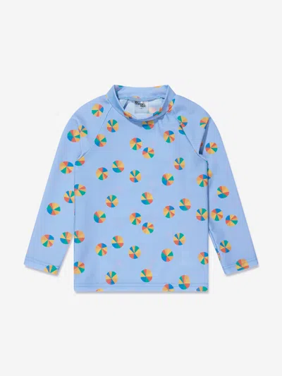 The Bonnie Mob Girls Beach Ball Uv Rash Top In Blue