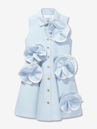 Shop Jessie And James Girls Floral Shirt Dress In Blue