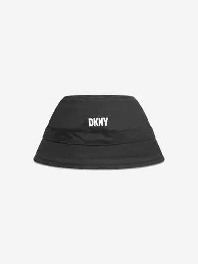 Dkny Girls Reversible Bucket Hat In Black