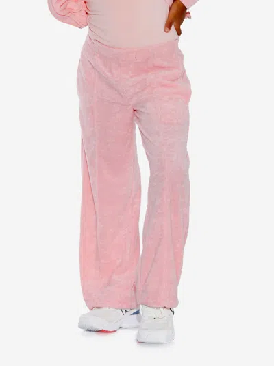 Ay By Ayla Girls Towelling Flared Trousers In Pink