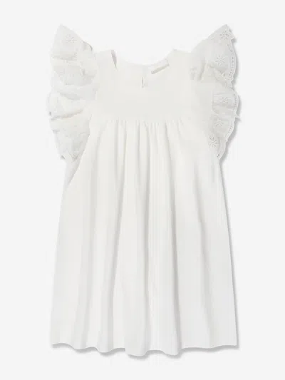 Shop Chloé Girls Ruffle Dress In Ivory