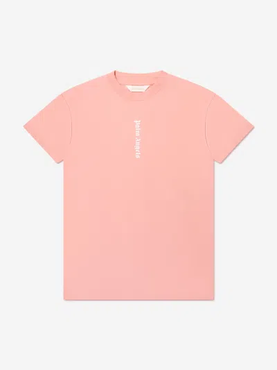 Shop Palm Angels Girls Classic Overlogo T-shirt Dress In Pink