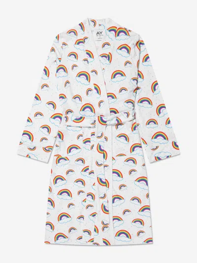 Ay By Ayla Girls Rainbow Bathrobe In Multicoloured