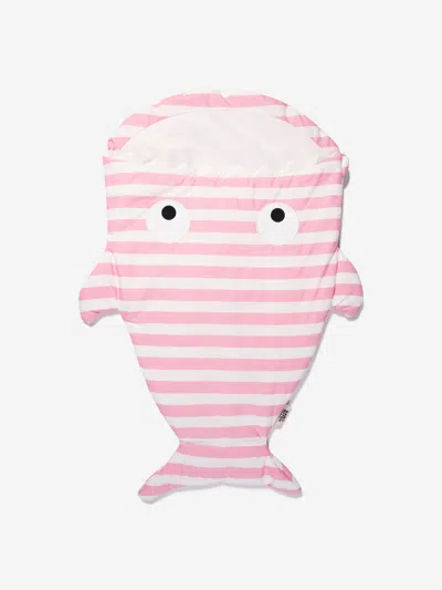Shop Baby Bites Girls Striped Sharl Sleeping Bag In Pink