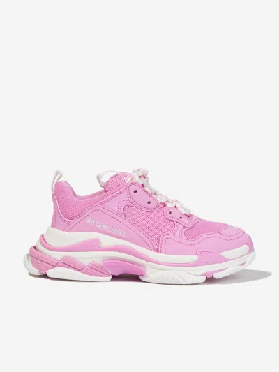 Shop Balenciaga Girls Triple S Trainers Size Eu 25 Uk 8 In Pink