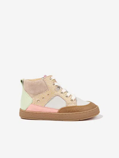 Shop Pom D'api Girls Mousse Bump High Top Trainers In Multicoloured