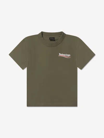 Shop Balenciaga Logo T-shirt Size 10 Yrs In Green