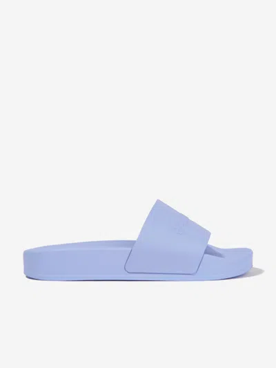 Shop Balenciaga Logo Sliders Size Eu 30 - Uk 12 In Blue