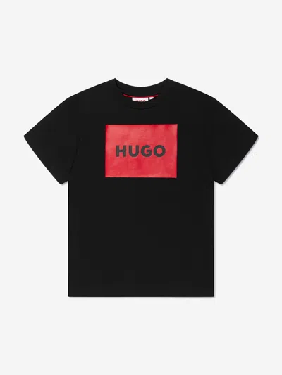 Shop Hugo Boys Logo Print T-shirt In Black