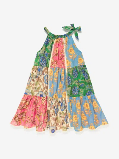 Shop Zimmermann Girls Junie Halter Dress In Multicoloured