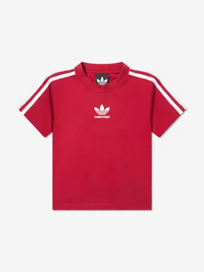 Shop Balenciaga Kids X Adidas T-shirt 6 Yrs Red