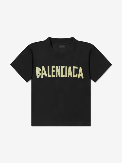 Shop Balenciaga Kids Logo T-shirt In Black