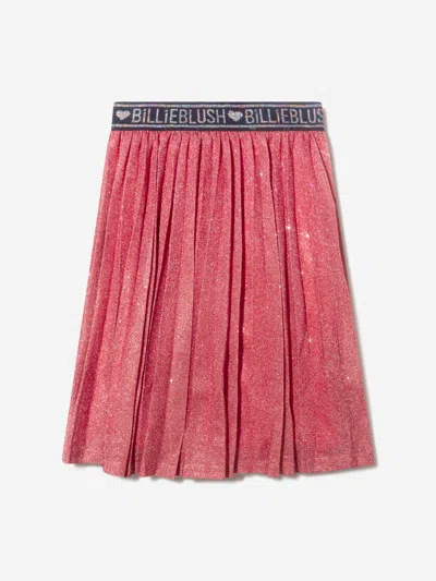Shop Billieblush Girls Metallic Pleated Skirt Size 2 Yrs In Pink