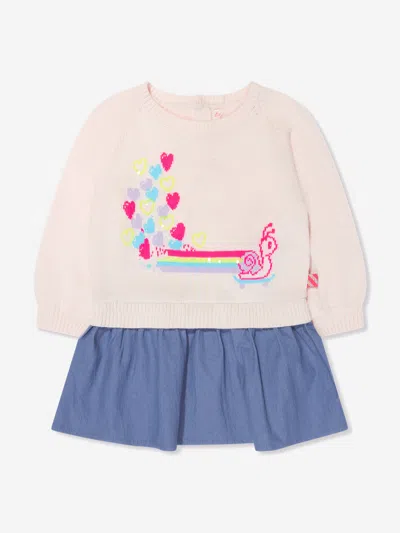 Shop Billieblush Baby Girls Bimaterial Dress In Pink