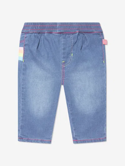 Shop Billieblush Baby Girls Pull On Jeans In Blue