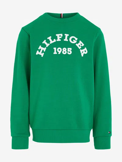 Shop Tommy Hilfiger Boys 1985 Logo Sweatshirt In Green