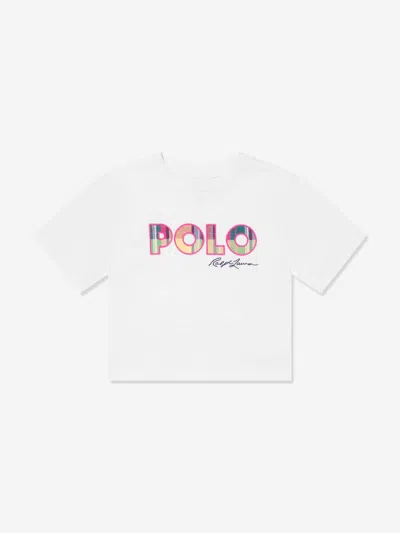 Shop Ralph Lauren Girl Polo T-shirt In White