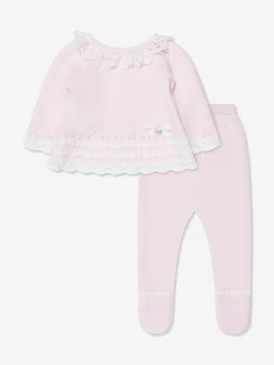 Shop Paz Rodriguez Baby Girls Knitted 2 Piece Set In Pink