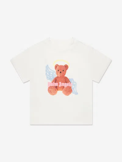 Shop Palm Angels Girls Bear Angel T-shirt In White