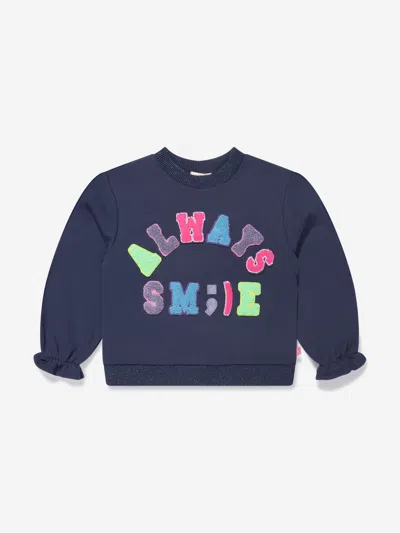 Shop Billieblush Girls Always Smile Sweatshirt In Blue