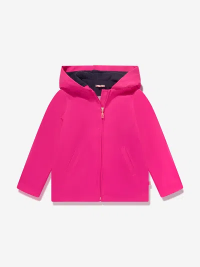 Shop Billieblush Girls Hooded Raincoat In Pink