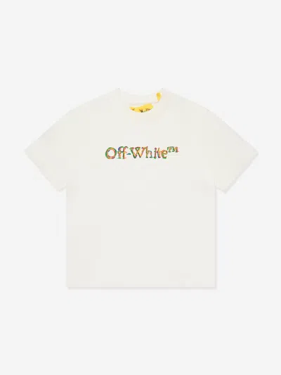 Shop Off-white Boys Sketch Logo T-shirt In White