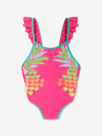 Shop Billieblush Girls Big Love Swimming Costume In Pink