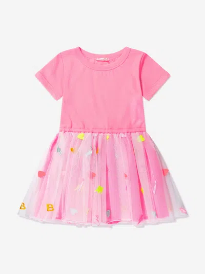 Shop Billieblush Girls Embroidered Tulle Dress In Pink