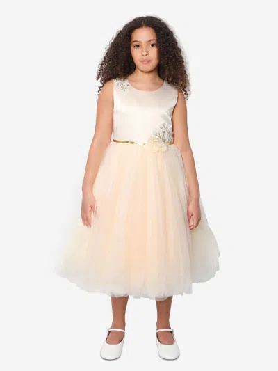 Shop Iame Girls Tulle Dress In Ivory