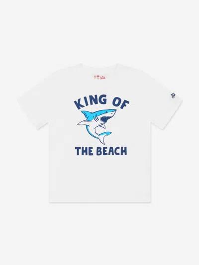 Shop Mc2 Saint Barth Boys King Shark T-shirt In White