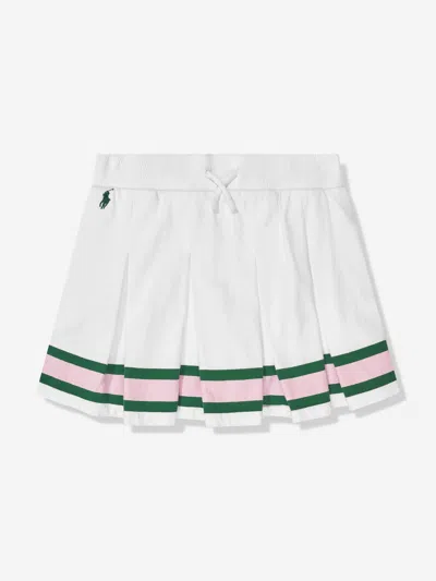 Shop Ralph Lauren Girls Pleated Skirt In White