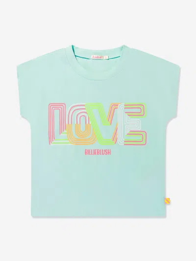 Shop Billieblush Girls Love Print T-shirt In Green