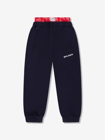 Shop Palm Angels Boys Bears Paisley Joggers In Blue