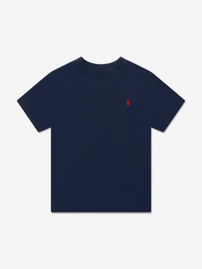 Polo Ralph Lauren Kids' Logo-print Cotton T-shirt 3-24 Months In Navy