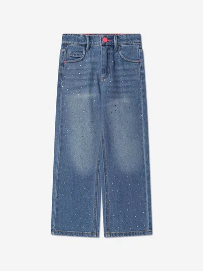 Shop Billieblush Girls Studded Jeans In Blue