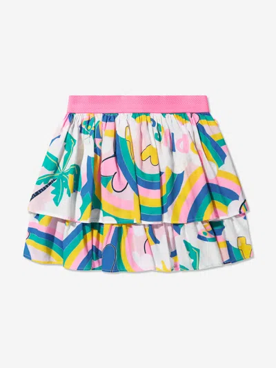 Shop Billieblush Girls Rainbow Ruffle Skirt In White