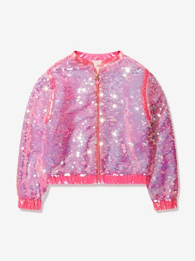 Shop Billieblush Girls Sequin Jacket In Pink