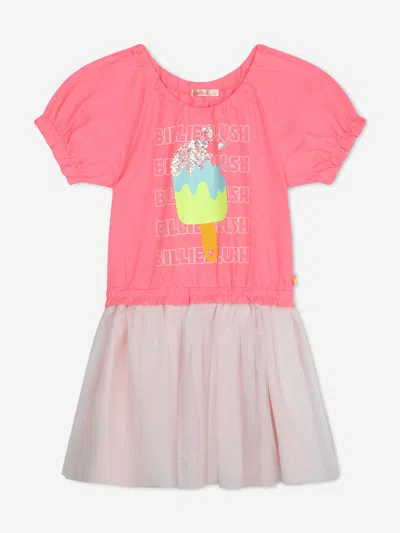 Shop Billieblush Girls Jersey And Tulle Dress In Pink