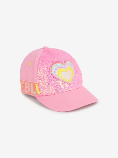 Shop Billieblush Girls Glitter Heart Cap In Pink