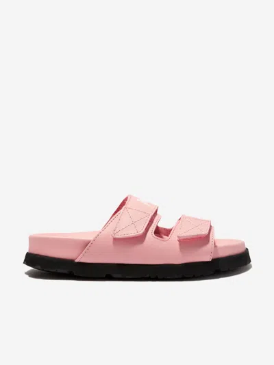 Shop Palm Angels Girls Logo Sandals In Pink