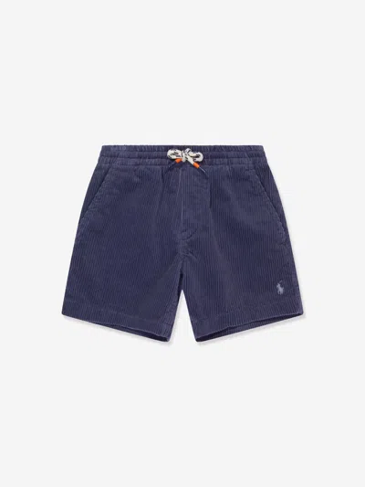 Shop Ralph Lauren Boys Logo Shorts In Blue