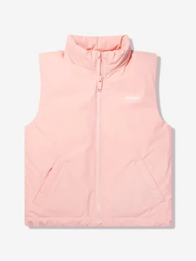 Shop Kenzo Girls Down Padded Gilet In Pink