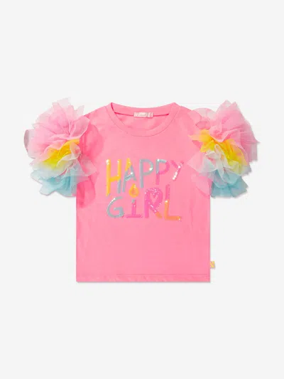Shop Billieblush Girls Ruffle Sleeve T-shirt In Pink
