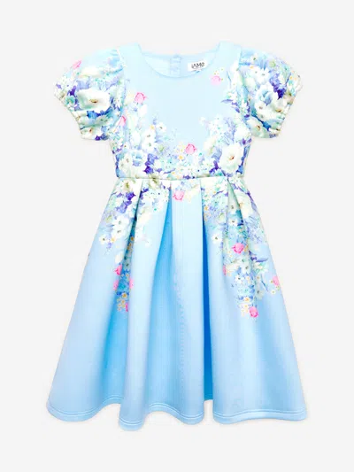 Shop Iame Girls Flower Print Dress In Blue