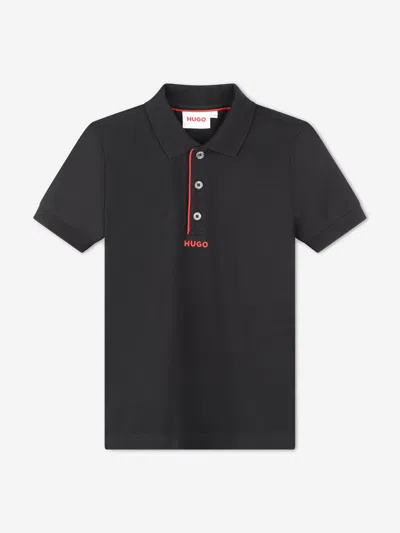 Shop Hugo Boys Logo Polo Shirt In Black