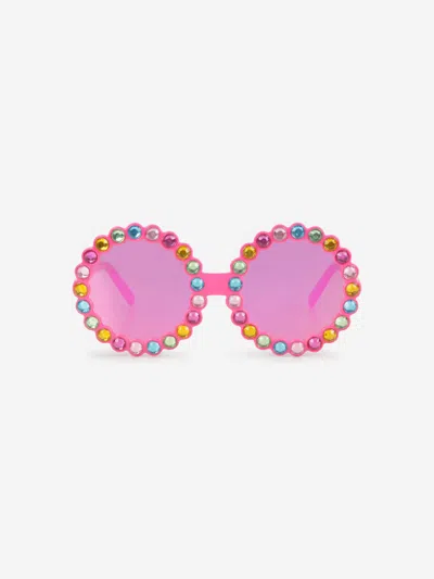 Shop Billieblush Girls Diamante Sunglasses (anti Uv 400) In Pink