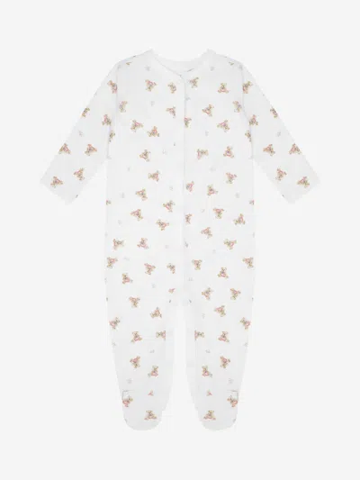 Shop Ralph Lauren Baby Girls Bear Print Babygrow 3 Mths White