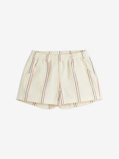 Mini Rodini Striped Elasticated-waist Shorts In Ivory